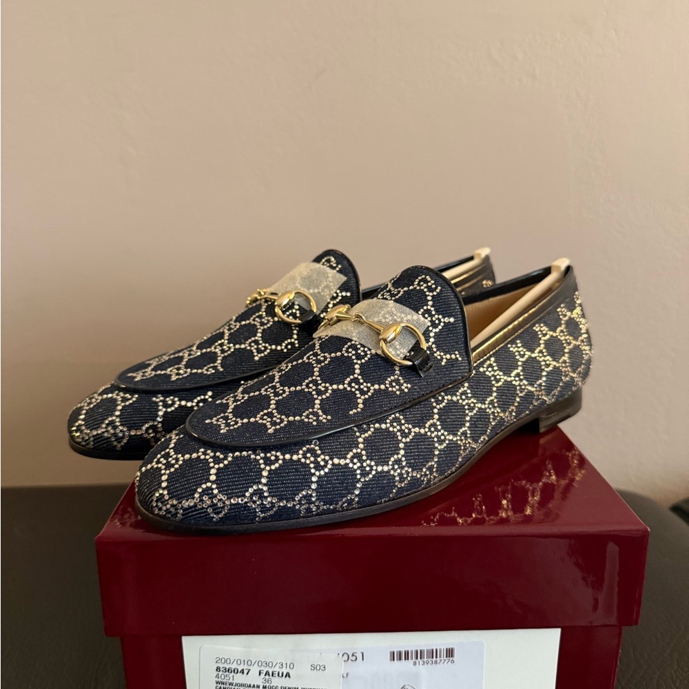 Gucci Jordaan Loafer Denim Crystal